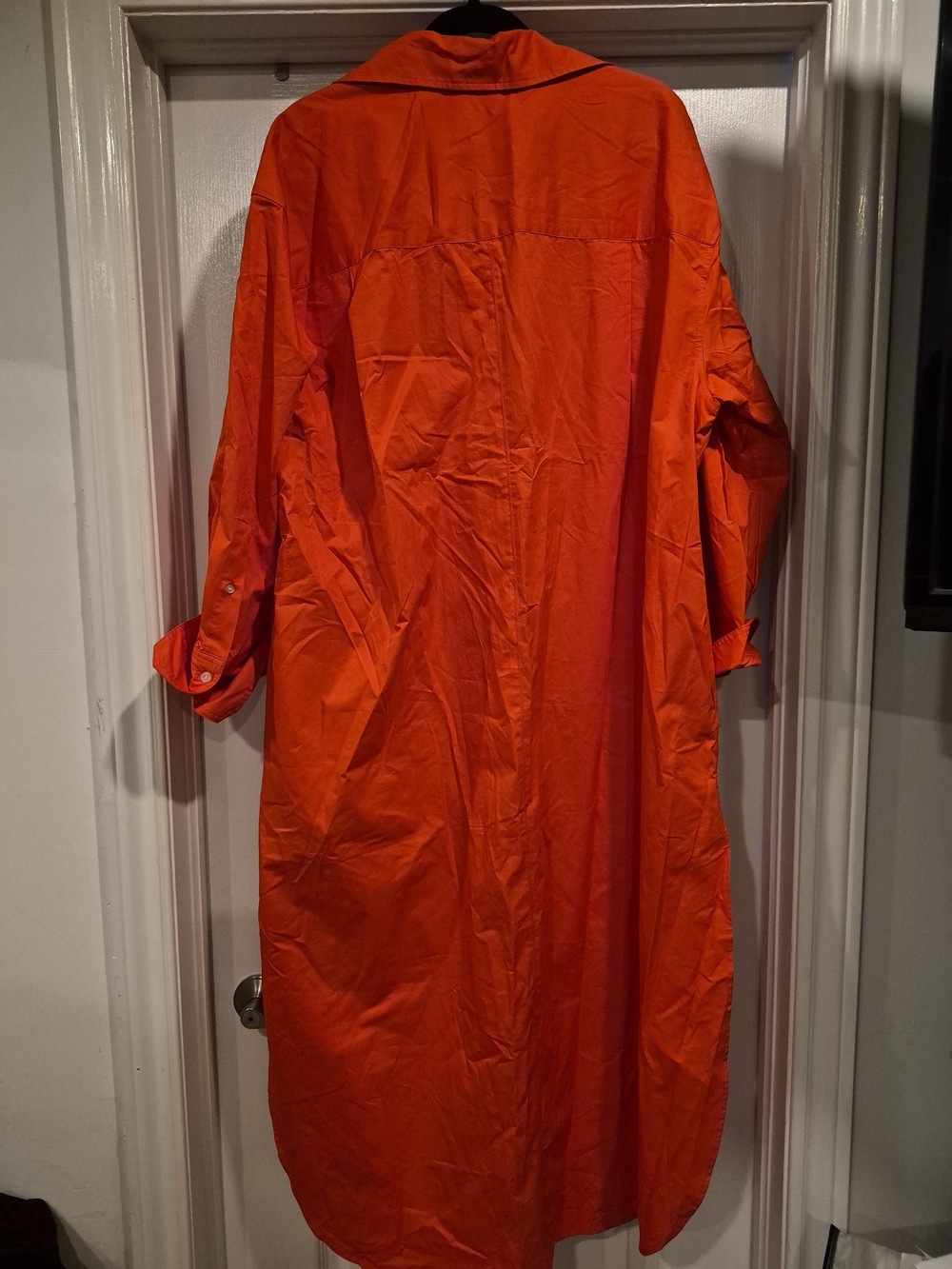 H&M Orange Longline Button-Down Shirt Dress - Picture 2 of 3